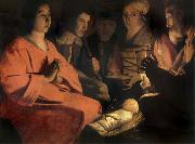 Georges de La Tour The adoracion of the shepherds oil painting artist